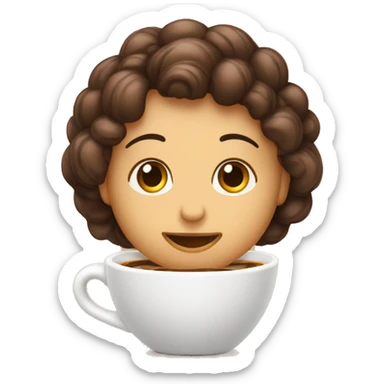 Adolecente con la piel morena clara, ojos cafes pelo cafe y largo sticker