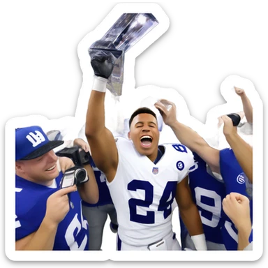 saquon barkley winning nfl championship  sticker