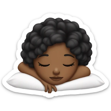 Coquette black hair girl sleeping  sticker