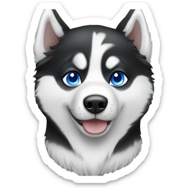 Black and white Siberian husky with blue eyes sticker