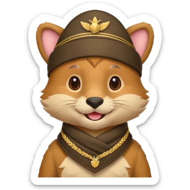 uniformed animal with bandanna sticker