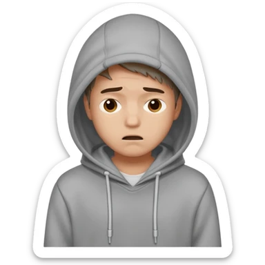 mach mir einen gestressten jungen typen in hoodie der nicht glücklihc aussieht sticker