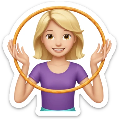 2 hula hoops with girl sticker