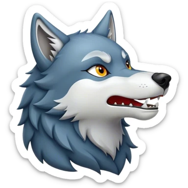 Wolf howling sticker