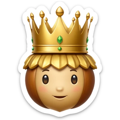 Acorn with crown  sticker