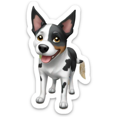 Black and white spotted Australian cattle dog on a farm sticker