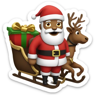 santa and his sleigh sticker