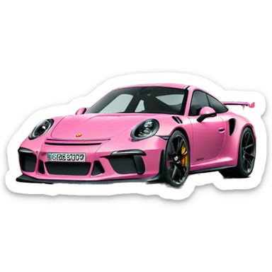Porch’s 911 gt 3 dark pink  sticker