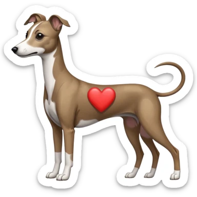 brindle whippet hearts sticker