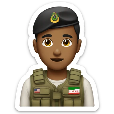 Iraq boy with a military vest sticker
