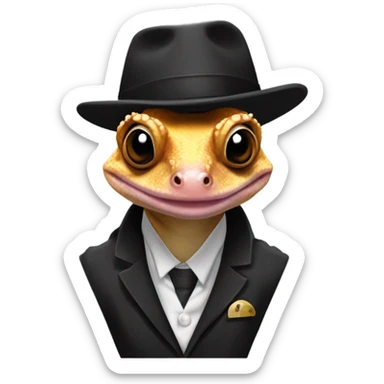 Crested Gecko in a gangster outside sticker