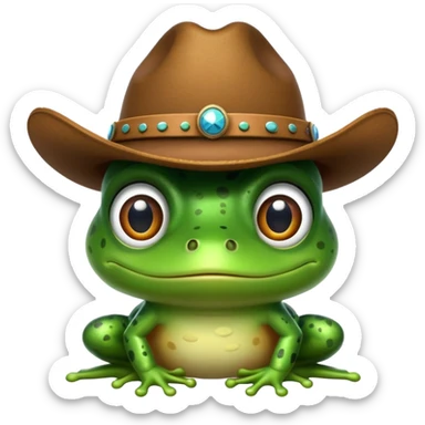 Frog with a cowboy hat on sticker
