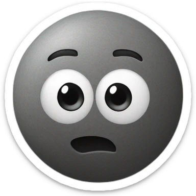 3d sphere with a cartoon simplistic andesite texture with thoughtful eyes sticker