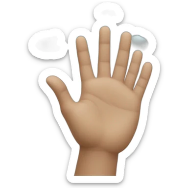 diagonal open palm salute to the sky sticker