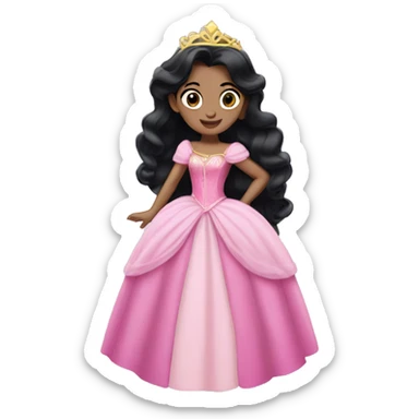 Princess aurora with black hair sticker