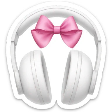white headphones with pink bows sticker