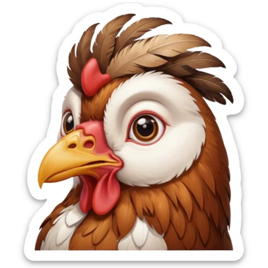 Gallina con un occhio sticker
