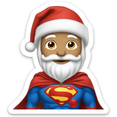 santa in superman costume sticker
