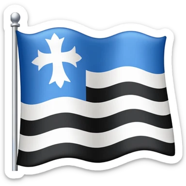 Bandera con Tres franjas azul arriba en el medio blanco y abajo negro sticker