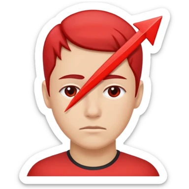 forhead with red arrow indicating it sticker