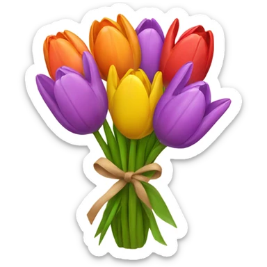 tulips bouquet sticker