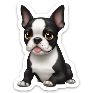 boston terrier niña sticker