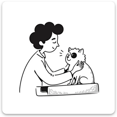 veterinarian examining a cat sticker