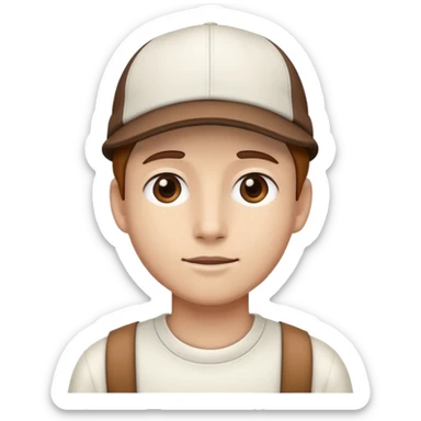 White brown cap sticker