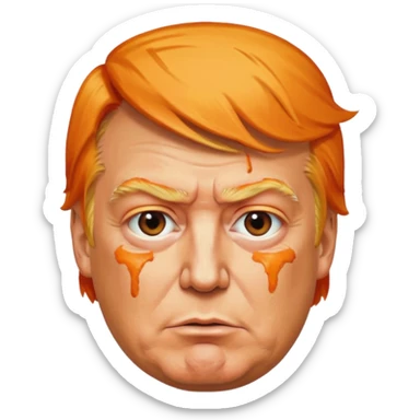 a donald trump with shit stains sticker