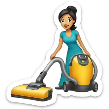 a Moroccan curvy do the housework vacuum cleaner sticker