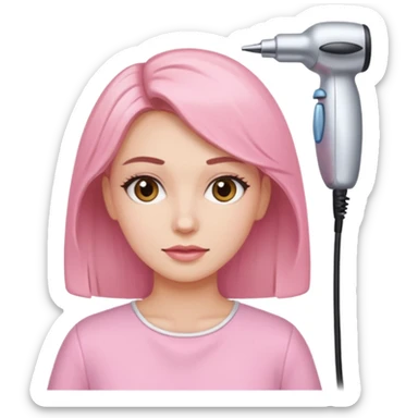 woman at the hairdressers with light pink clothes sticker