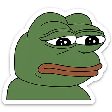 neutral Пэпэ meme with a blank expression sticker