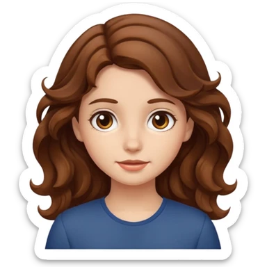 Chica de cabello castaño ondulado sticker