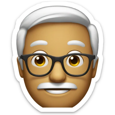 Emoji smirking with glasses poking his head sticker