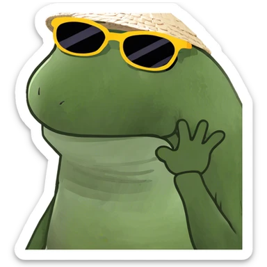 Lazy frog sticker