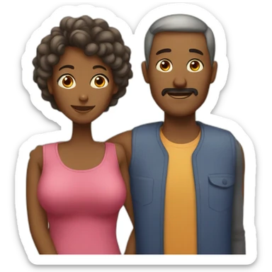 a father and mother sticker