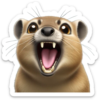 Hyrax screaming sticker