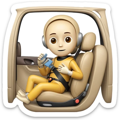 crash test dummy in the seat  sticker