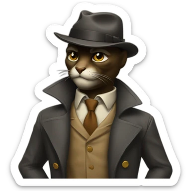Blacksad black antropomorphic detective sticker