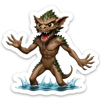 A stranger things demogorgon that look like it is going to run away sticker