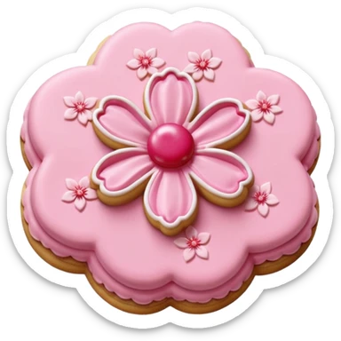 A Cherry blossom shaped cookie sticker