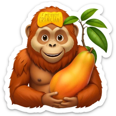 Mango orangutan sticker