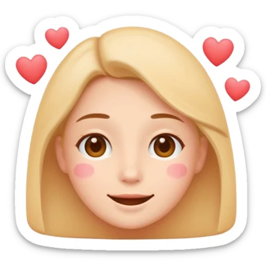 Soft love
Minimalist flat emoji face, warm gentle smile, visible soft blush, small floating hearts, romantic tender vibe, rounded vector style, transparent background sticker