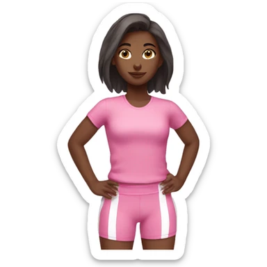 Girl in pink gym clothes sticker