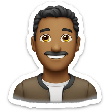 brown man smile sticker