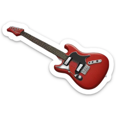 rock electric guitar red sticker