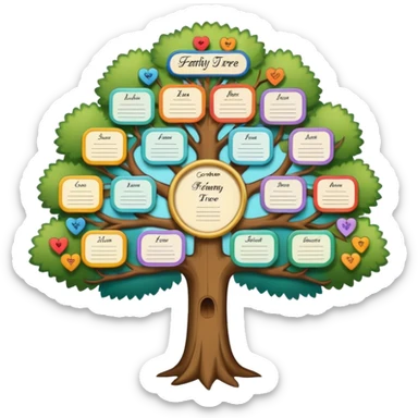 family tree diagram sticker