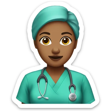 female surgeon in scrubs sticker