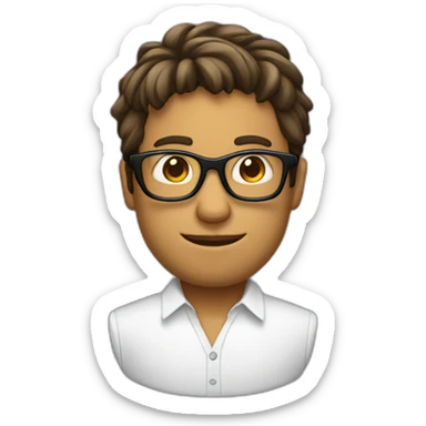 Cara hombre mayor con pelo blanco y con gafas de sol negras sticker