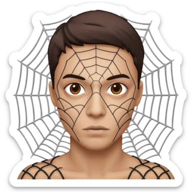 spider make net in face sticker